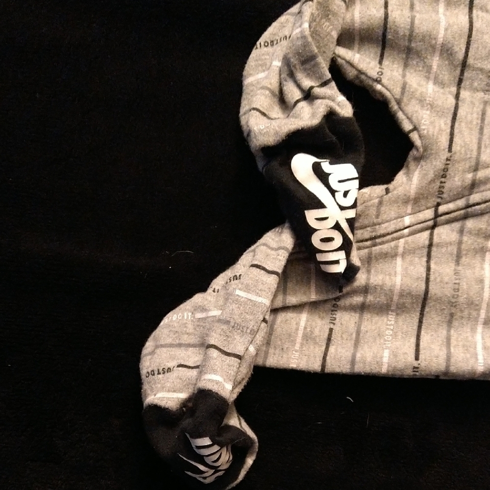 Nike Gray and Black Footies One Piece with Stripes - Picture 2 of 5